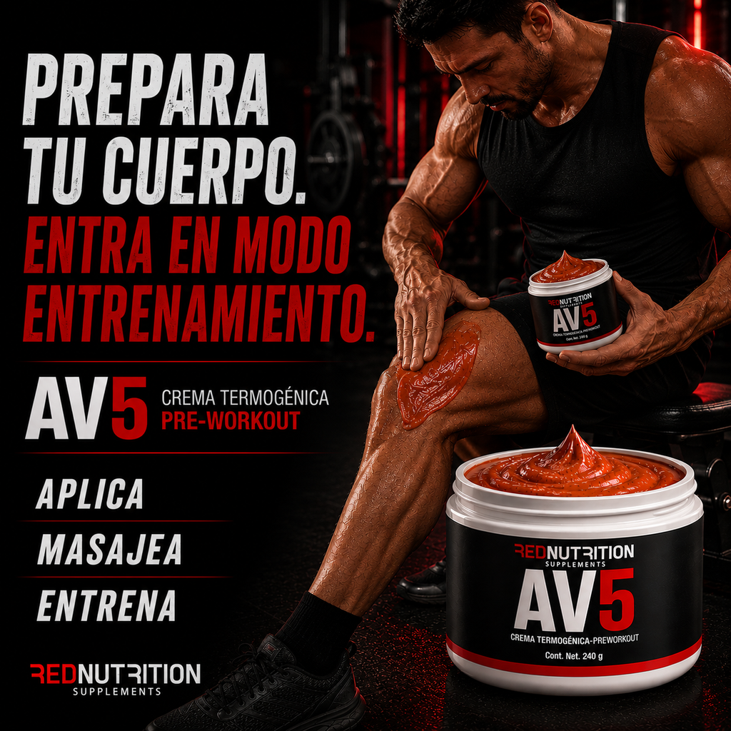 RED AV5 | Crema Termogénica | 240g | Pre-Workout