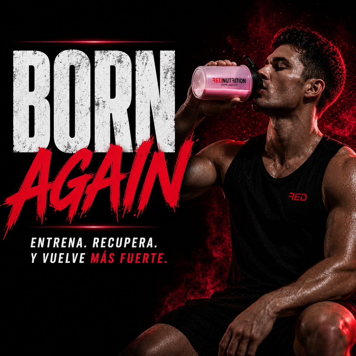 RED Whey Protein + Creatina | 968g | Sabor Fresa | 22 porciones
