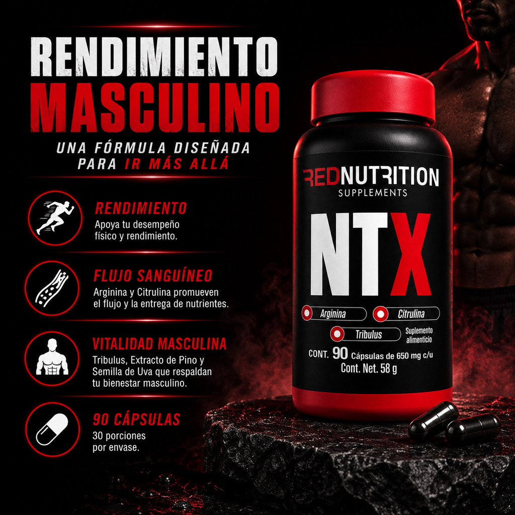 RED NTX | 90 cáps | 650mg c/u | 30 porciones