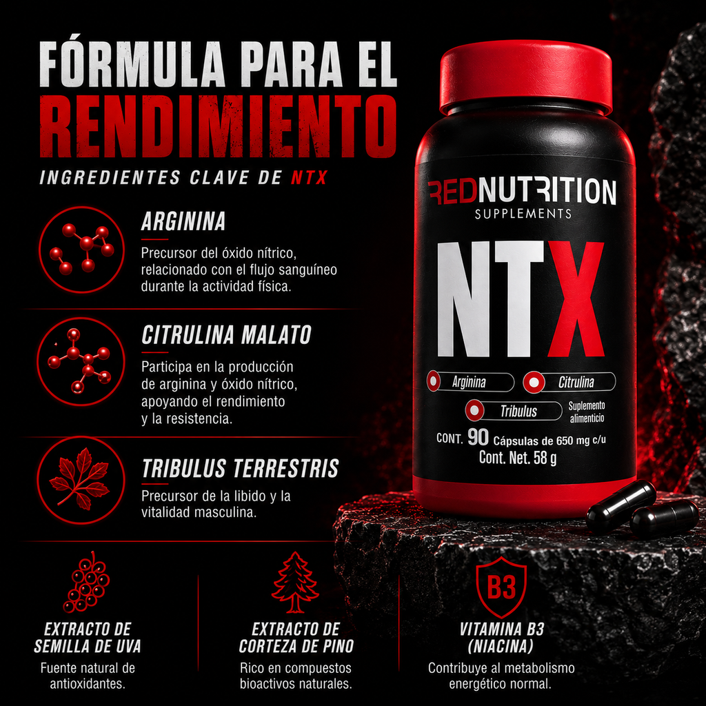 RED NTX | 90 cáps | 650mg c/u | 30 porciones