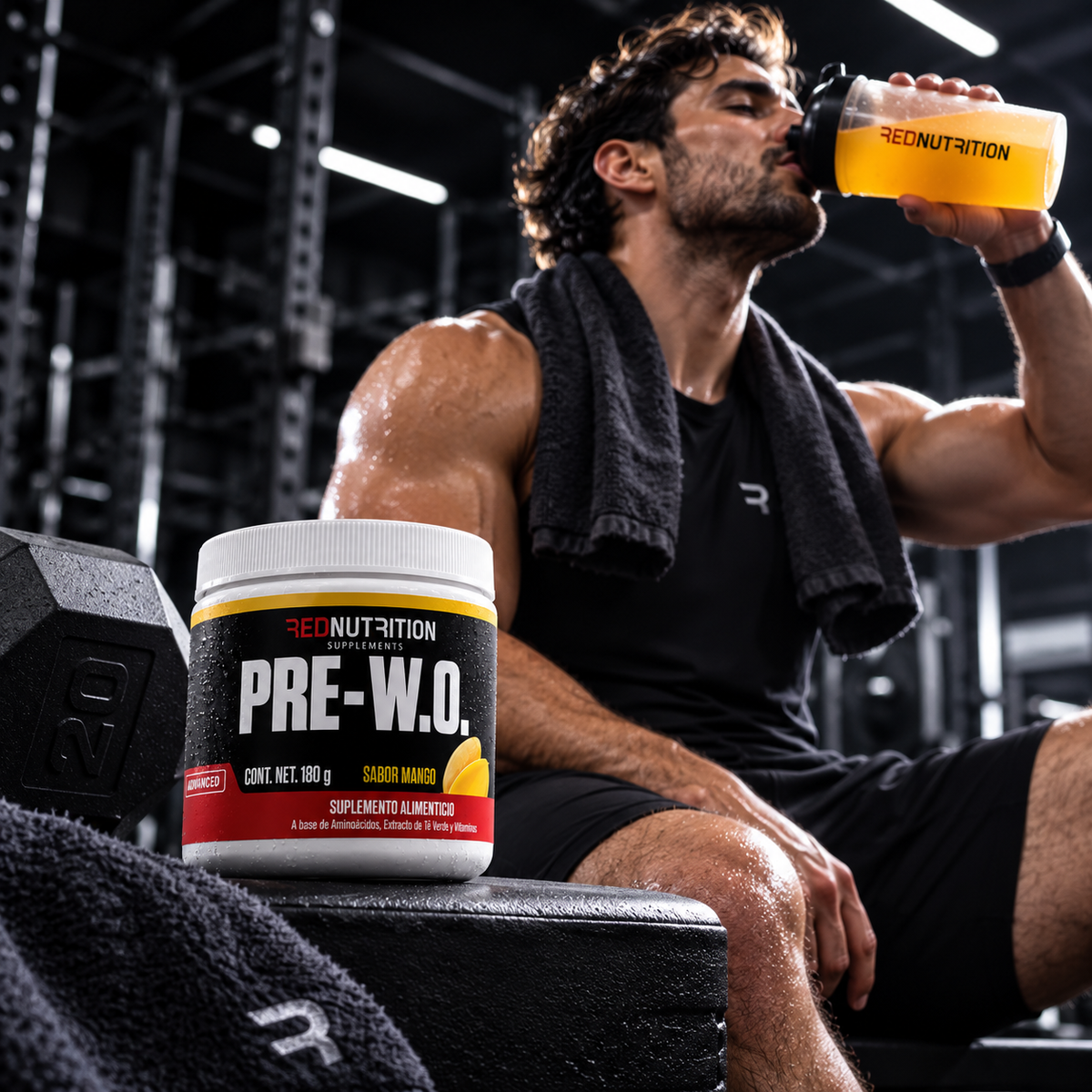 RED PRE-W.O. — Pre Entreno | 180g | Sabor Mango | 30 porciones
