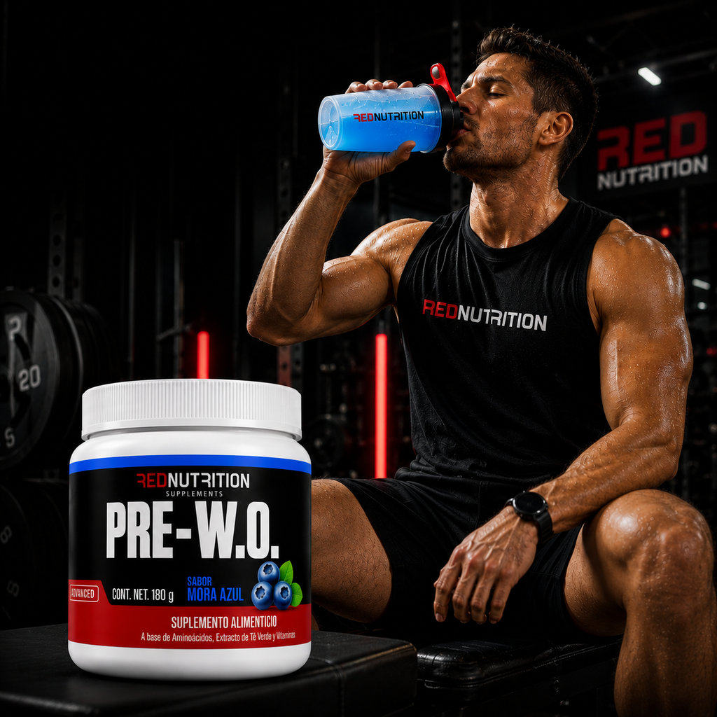 RED PRE-W.O. — Pre Entreno | 180g | Sabor Mora | 30 porciones