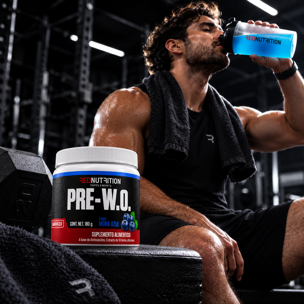 RED PRE-W.O. — Pre Entreno | 180g | Sabor Mora | 30 porciones